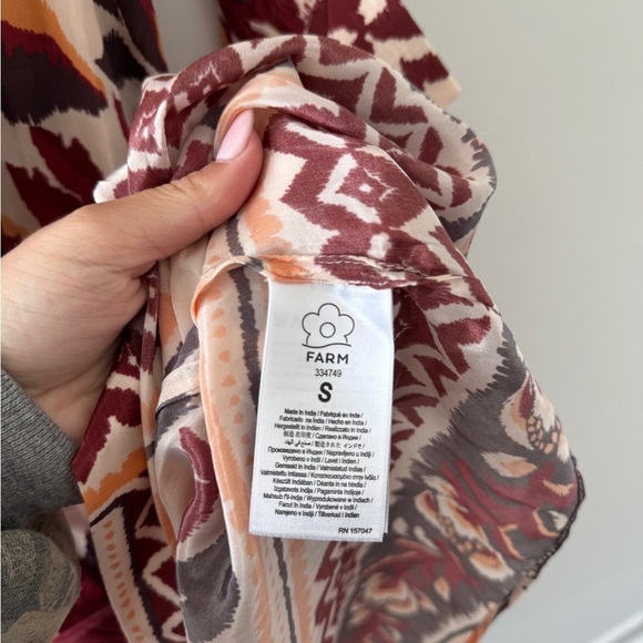 FARM RIO Cream Toucans Scarf Maxi Dress S - Picture 7 of 8